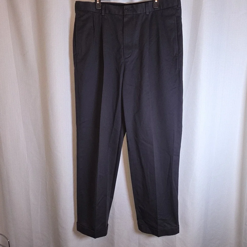 Brooks Brothers 346 Advantage Chino Elliot Pleated Dress Pants Men's 38x34 Navy